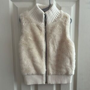 Gap Girls fur vest w/ knit back